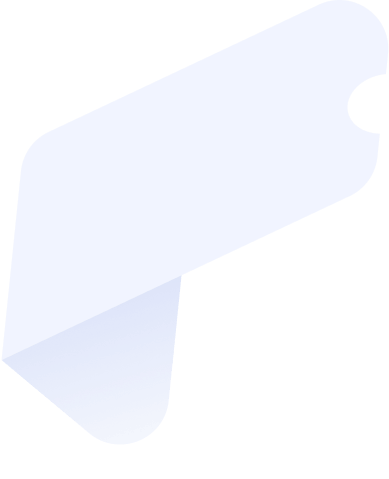 Soft gradient blue ticket-shaped element with a rounded cutout. The top part of the Spllity logo